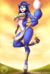  1girl 2020 2020s alluring athletic_female big_breasts blue_fur cleavage female_abs fit_female green_eyes krystal loincloth nintendo star_fox star_fox_adventures star_fox_assault tailsrulz vixen vulpine_studios 