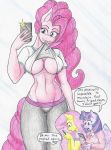 1girl 2017 absurd_res anthro anthrofied breasts cellphone cleavage clothed clothing dialogue english_text equine flicker-show fluttershy fluttershy_(mlp) friendship_is_magic furry high_res horn horse mammal my_little_pony pegasus phone pinkie_pie pinkie_pie_(mlp) pony selfpic speech_bubble text traditional_media_(artwork) twilight_sparkle twilight_sparkle_(mlp) winged_unicorn wings