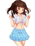 1_girl 1girl blue_skirt cleavage cute hentami png skirt solo transparent_background