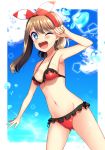 :d ;d armpit bikini haruka_(pokemon) haruka_(pokemon)_(remake) looking_at_viewer may pokemon pokemon_(game) pokemon_oras red_bikini smile wink yuihiko