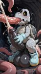  1girl 4_fingers absurd_res ai_generated anal anal_penetration anthro balls big_balls big_penis black_sclera blue_clothing blue_footwear blue_gloves blue_handwear blue_shoes blush blush_lines bodily_fluids bone cave clothing cum cum_in_ass cum_inside cum_on_body cum_on_penis cumshot dry_bones ejaculation excessive_cum excessive_genital_fluids fingers footwear foreskin genital_fluids genitals glans gloves grey_body handwear high_res huge_balls huge_penis humanoid_genitalia humanoid_penis hyper hyper_genitalia hyper_penis male mario_bros masturbation motion_lines nintendo no_pupils oral oral_penetration penetration penis saliva saliva_string sex shell shoes short_tail sweat tail tentacle tentacle_in_ass tentacle_in_mouth tentacle_penetration tentacle_sex tongue tongue_out vein veiny_penis yellow_eyes yiff_ai_(director) 
