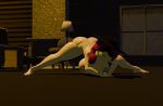 1girl ass_up expressionless forsaken_(roblox) jane_doe_(forsaken) jane_doe_(roblox) nude nude_female ponytail roblox robloxian spreading them4ch_(artist)