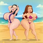  american_dad beach breasts breasts chubby chubby_female debbie_hyman family_guy glasses goth huge_breasts meg_griffin micro_bikini sexy sling_bikini thick_thighs 