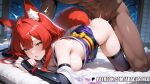  1girl 1girls ai_generated animal araclothed back_view black_clothing clothed_sex cum dark-skinned_male fox fox_ears fox_girl happy_sex kimono ninja orgasm original_character patreon red_hair tagme vaginal_penetration 