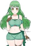  1girl 1girl 1girl alluring alternate_costume bare_thighs big_breasts bikini brown_eyes cosplay female_only fingerless_gloves fire_emblem fire_emblem:_three_houses fire_emblem_echoes:_shadows_of_valentia fire_emblem_heroes gloves green_bikini green_hair green_swimsuit ingrid_brandl_galatea_(cosplay) ingrid_brandl_galatea_(summer) intelligent_systems long_hair looking_at_viewer nintendo sixtybuzzer smile swimsuit tatiana_(fire_emblem) thighs wavy_hair 