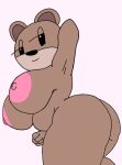  1girl 2d 2d_(artwork) areola areolae armpit ass big_areola big_ass big_breasts big_nipples breasts brown_body brown_fur cassettedream completely_nude dream-cassette female female_only furry furry_female furry_only hoshime nipples nude nude_female olive_otter otter shipwrecked_64 simple_background solo thick_thighs 