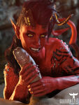 1girl 3d 3d_(artwork) 3d_art 3d_artwork 3d_background 3d_model anonymous_male art artist_name asymmetrical_hair baldur's_gate baldur's_gate_3 barbarian big_penis bigger_female black_hair blurred_background body_scars broken_horn burn_scar caption claws comic comic_page detailed_background dialogue digital_art digital_artwork_(media) digital_media digital_media_(artwork) dungeons_and_dragons fangs fapeza fapeza_link fit_female fit_male glowing_eyes godwin grinning handjob holding_penis horns in_water karlach larian_studios leaking_precum logo long_nails looking_at_viewer male neroxliv nude nude_female nude_male penis pointy_ears pov pov_eye_contact precum precum_drip precum_on_penis pubic_hair qr_code red_hair red_skin scar scarred side_shave stroking_penis subtitled tagme tail talking_to_viewer tattoo tattoos text tiefling tiefling_girl two-handed_handjob veiny_penis water watermark white_text yellow_eyes