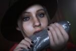  1boy 1girls 2025 2025s 2026 2026s 3d 3d_(artwork) 3d_art 3d_artwork 3d_model art black_nails blue_eyes claire_redfield close-up digital_art digital_artwork_(media) digital_media digital_media_(artwork) eyes face flaccid flaccid_penis hat looking_at_viewer monster monster_on_female mr_x nothzard painted_nails piercing pov resident_evil resident_evil_2 tagme x_link 
