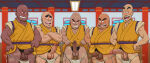 2024 5boys bald bald_man blush dark-skinned_male dark_skin dragon_ball dragon_ball_(classic) fundoshi hairy_balls human human_only indoors laughing leg_hair luvkuma male male_only multiple_boys musky penis pov pubic_hair smile smirk thick_eyebrows thin_eyebrows uncircumcised