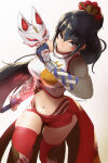 1girl alluring bandai_namco big_breasts black_hair breasts clothed cute fighting_game fingerless_gloves fox_mask insanely_hot kitsune_masks kunimitsu_(tekken) kunimitsu_ii kunoichi long_hair mask midriff namco namco_bandai navel standing standing_up tekken tekken_7 tekken_8 thick_thighs thighs twitter video_game_character video_game_franchise video_games yotastar_sc