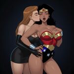  2_girls alternate_costume amazon bangs bare_arms bare_legs bare_shoulders behind_another big_breasts black_background black_dress black_gloves black_hair blue_leotard bracer breasts brown_hair cleavage closed_eyes collarbone contrapposto couple dc_comics dcau diana_prince dress duo earrings elbow_gloves female/female female_moaning female_only femdom femsub from_behind_position gloves gold_jewelry hand_on_chest hand_on_hip hand_up heroine highleg highleg_leotard hugging jewelry justice_league justice_league_unlimited kissing kissing_cheek legs legs_together leotard lezdom lezsub light_brown_hair lips lipstick long_hair love makeup medium_breasts mercy_graves mercy_graves_(justice_league) moaning moaning_in_pleasure multicolored_clothes multicolored_leotard multiple_females multiple_girls mutual_yuri neck open_mouth parted_bangs red_leotard red_lipstick romantic romantic_couple round_teeth sghero1234 sghero1234_(artist) short_dress silver_bracer silver_earrings silver_jewelry standing star star_(symbol) star_earrings star_print straight_hair strapless strapless_dress strapless_leotard superhero_costume superheroine superman:_the_animated_series superman_(series) teeth themysciran thick_thighs thighs tiara tube_dress two-tone_leotard upper_teeth upper_teeth_only villainess wonder_woman wonder_woman_(dcau) wonder_woman_(series) yuri 