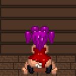 1boy 1girl cowgirl_position creampie cum cum_in_pussy drain_mansion energy_drain femdom gif huge_ass loop pixel_art purple_hair red_dress reverse_rape succubus
