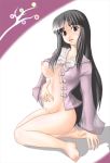  barefoot black_hair breasts feet female hands houraisan_kaguya kaguya_houraisan kurone long_hair nipples nude see-through solo touhou 