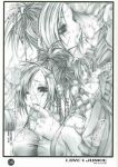  auron comic final_fantasy final_fantasy_x monochrome rikku 