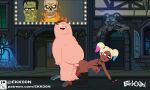  big_breasts cheating_husband cosplay doggy_position ebony ekk00n family_guy halloween harley_quinn peter_griffin roberta_tubbs shorts teen topless topless_female two_tone_hair wide_hips 