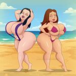  american_dad big_breasts bouncing_breasts debbie_hyman family_guy gif goth meg_griffin sling_bikini thicc 