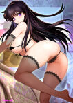 1girl adult_swim alluring ass bed big_breasts bishoujo_senshi_sailor_moon bishoujo_senshi_sailor_moon_r bishoujo_senshi_sailor_moon_r_the_movie bishoujo_senshi_sailor_moon_s bishoujo_senshi_sailor_moon_s_the_movie bishoujo_senshi_sailor_moon_supers bishoujo_senshi_sailor_moon_supers_the_movie black_hair bra cameltoe commentary_request elbow_gloves from_behind gloves high_res lingerie long_hair looking_at_viewer looking_back oyaman panties purple_eyes rei_hino sideboob thighs toei_animation toonami underwear viz_media