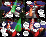 abs blush chirenon draining english_text fully_clothed helpless helpless_hero human human_only large_penis male milking milking_machine power_rangers restrained rocky_desantos short_hair spandex speech_bubble speech_bubbles sweatdrop torn_clothing unmasked yaoi