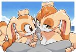  1girl 2boys animal_ears beach bedroom_eyes breasts brown_eyes brown_fur brown_hair brown_nose bunny bunny_boy bunny_ears bunny_tail cooperative_fellatio cream_fur cream_the_rabbit dilf erection father_&amp;_son feet fellatio female ffm_threesome floppy_ears furry furry_male gaturo gif group_sex handjob hetero high_res lagomorph legs licking licking_penis looking_at_viewer lying mammal multicolored_fur multiple_boys nipples nude open_mouth oral oyakodon parent parent_and_child penis pov sega slideshow small_breasts son sonic sonic_the_hedgehog_(series) tail threesome tongue tongue_out vanilla_the_rabbit yellow_eyes 