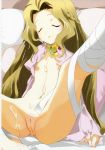 brown_hair code_geass cum flat_chest highres long_hair miyashita_miki no_panties nunnally_lamperouge pussy spread_legs uncensored