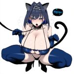 1girl ahegao ahegao_face ai_generated animal_ears blush breasts cat_ears cat_girl cat_tail catgirl collar collarbone fake_animal_ears gigantic_breasts heart heart-shaped_pupils hololive hololive_english huge_breasts leash leash_and_collar light-skinned_female light_skin open_mouth ouro_kronii petplay saliva squatting steam steamy_breath sweat sweatdrop sweating thick_thighs thighs tongue tongue_out truck-kun_art virtual_youtuber vtuber white_background 