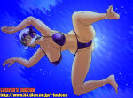 1girl alluring ayane ayane_(doa) big_breasts bikini dead_or_alive dead_or_alive_2 dead_or_alive_3 dead_or_alive_4 dead_or_alive_5 dead_or_alive_6 dead_or_alive_xtreme_venus_vacation ejlucifer kunoichi lavender_hair magenta_eyes silf swimming tecmo underwater