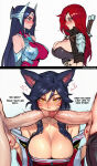  1girl 2dickgirls 2futas ahri ahri_(league_of_legends) ai_assisted ai_generated balls big_breasts big_chest breasts clothed curvy curvy_body curvy_female curvy_figure exodia_girl fox_ears fox_girl futanari giant_breasts gigantic_penis grabbing_balls holding_balls huge_breasts huge_cock irelia_xan katarina_du_couteau kitsune league_of_legends league_of_legends:_wild_rift long_hair looking_at_penis massive_boobs massive_breasts massive_penis nine_tailed_fox nipples nipples_visible_through_clothing penis penis_kiss penis_kissing penis_out penises_touching precum precum_drip red_nails riot_games text throbbing_penis tips_touching vastaya voluptuous voluptuous_female waifu 