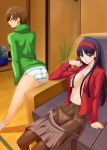 amagi_yukiko chie_satonaka kuma megami_tensei persona_4 satonaka_chie teddie yukiko_amagi