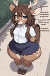  1girl 1girl 1girl ai_generated animal_ears animal_tail anthro anthro_female anthro_focus anthro_only antlers backpack bag bottom_heavy bottom_heavy_anthro bottom_heavy_female brown_eyes brown_fur brown_hair button_down_shirt buttoned_shirt closed_mouth clothed clothed_anthro clothed_female clothes clothing collared_shirt cub cub_female deer deer_antlers deer_ears deer_girl deer_tail fat_thighs female_anthro female_cub female_focus female_only footwear furry furry_female furry_only girl_focus girl_only girl_solo grass green_grass high-angle_view imminent_kidnapping implied_kidnapping large_thighs looking_at_viewer looking_up looking_up_at_viewer medium_hair mouth_closed outside outside pleated_skirt school_bag school_girl school_uniform schoolgirl schoolgirl_uniform shadow shirt shoes short_anthro short_female short_sleeves shortstack sidewalk skirt slim_waist small_breasts small_female socks solo_anthro solo_female solo_focus tagme talking talking_to_viewer text thick_thighs tight_clothes tight_clothing tight_shirt tight_skirt wide_hips young young_anthro young_female young_girl 