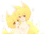 animal_ears bad_id blonde_hair dual_persona female fox_ears fox_tail kiri_futoshi multiple_girls ran_yakumo short_hair tail time_paradox touhou yakumo_ran