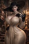 ai_generated alcina_dimitrescu black_hair claws earrings ilovtg lady_dimitrescu necklace resident_evil resident_evil_8:_village smirk stable_diffusion vampire voluptuous voluptuous_body voluptuous_female