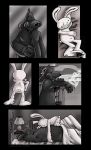 canine_humanoid interspecies lagomorph lagomorph_humanoid max_(sam_and_max) monochrome sam_(sam_and_max) sam_and_max white_fur yaoi