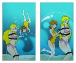 2girls aquaglubs asphyxiation bondage bubbles drowning female mario_(series) mario_and_sonic_at_the_olympic_games nintendo peril princess_daisy princess_daisy_(gymnastics) princess_peach super_mario_bros. underwater underwater_peril