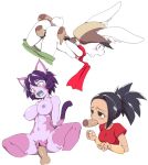  3_girls animal_ears ass bent_over big_breasts black_hair breasts bunny_ears cute dragon_ball dragon_ball_super fellatio from_behind furry hop kale multiple_girls nipples nude oral penis purple_hair pussy sex short_hair sorrel tail 