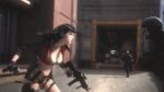  3d ass breasts cleavage fight gif gun hot_pants outdoors punch rifle shooting short_shorts spinning sudden_attack_2 tank_top video_game 