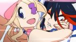 2_girls 2girls harime_nui hugging junketsu kill_la_kill matoi_ryuuko multiple_girls open_mouth tagme yuri