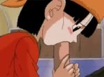 animated anime blush desto dragon_ball_gt fellatio gif hentai loop oral pan pan_(dragon_ball_gt) penis side_view side_view_fellatio trunks_briefs