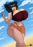 ass avatar:_the_last_airbender big_ass big_breasts bikini breasts cleavage female lurkergg mai_(avatar) solo swimsuit