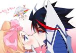 3_girls 3girls blush harime_nui junketsu kill_la_kill kissing matoi_ryuuko multiple_girls tagme yuri