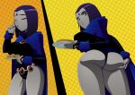  1girl ass dat_ass female_only huge_ass leotard purple_hair raven_(dc) ravenravenraven short_hair teen_titans thick_thighs waffle_(food) 