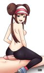  ass assjob badlydrawn buttjob looking_back medium_breasts mei_(pokemon) nipples penis pokemon pokemon_(game) pokemon_bw2 porkyman rosa sideboob smile topless 