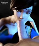 1boy 1girl 3d animated deepthroat fellatio female freckles hetero highres human human_only large_penis lena_oxton male male/female male_pov no_audio nude oral overwatch penis pewposterous pov source_filmmaker tracer_(overwatch) video webm