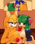 1male 2_girls cosmo_the_seedrian cosmo_the_seedrian_(adult) dreamcastzx1 multiple_girls penis sonic_the_hedgehog sonic_x zooey_the_fox