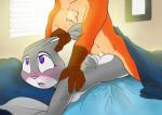 <3 <3_eyes 1girl 2017 ahegao ambiguous_penetration anthro ass bed bedroom blush breasts disney domination duo ear_pull eye_rolling from_behind_(disambiguation) from_behind_position fur furry interspecies judy_hopps lagomorph looking_pleasured lying male male/female mammal morning mrponeswildride nick_wilde nude on_bed on_front open_mouth penetration pinned purple_eyes rabbit sex size_difference tongue wide_eyed zootopia