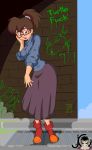 animated clothed gif glasses irma_langinstein jimix_cruz loop panties skirt skirt_lift teenage_mutant_ninja_turtles upskirt white_panties wind_lift