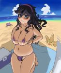 :) @_@ artist_request bikini blush breast_squeeze cute hex_maniac ice_box looking_at_viewer npc_trainer pokemon pokemon_(game) pokemon_xy porkyman purple_bikini shellder smile staryu takane_(lovehatsune)