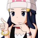 1girl ass ass_bounce dancing dawn female female_only gif index_finger meme meme_attire pointing pokemon rika's_finger_spin rika_finger_spin rika_spin shake solo