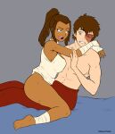  avatar:_the_last_airbender bed big_breasts big_breasts blue_eyes burn_scar dark-skinned_female erection genderswap genderswap genderswap_(mtf) imminent_sex interracial ponytail scar sokka teasing themightfenek zuko 