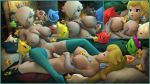 3d areolae big_breasts breasts clitoris dildo double_dildo female lotion mario_(series) nintendo nipples nude princess_peach princess_rosalina pussy star super_mario_bros. super_mario_galaxy toad_(mario) tribadism urbanator wand yuri