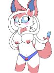 breasts horny nipple_piercing panties piercing pink_fur pokemon sylveon wet wet_panties wet_pussy white_fur